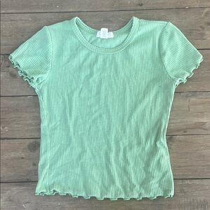 Full Tilt Mint Green Ribbed Short Sleeve Tee